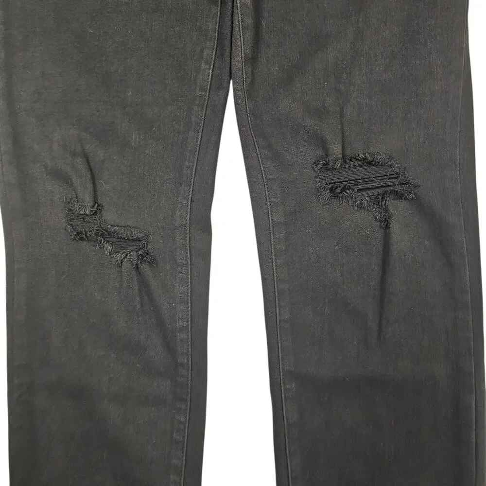 Judy Blue Women's Size 7/28 Black Mid-Rise Destroyed Slim Fit Jeans JB88137